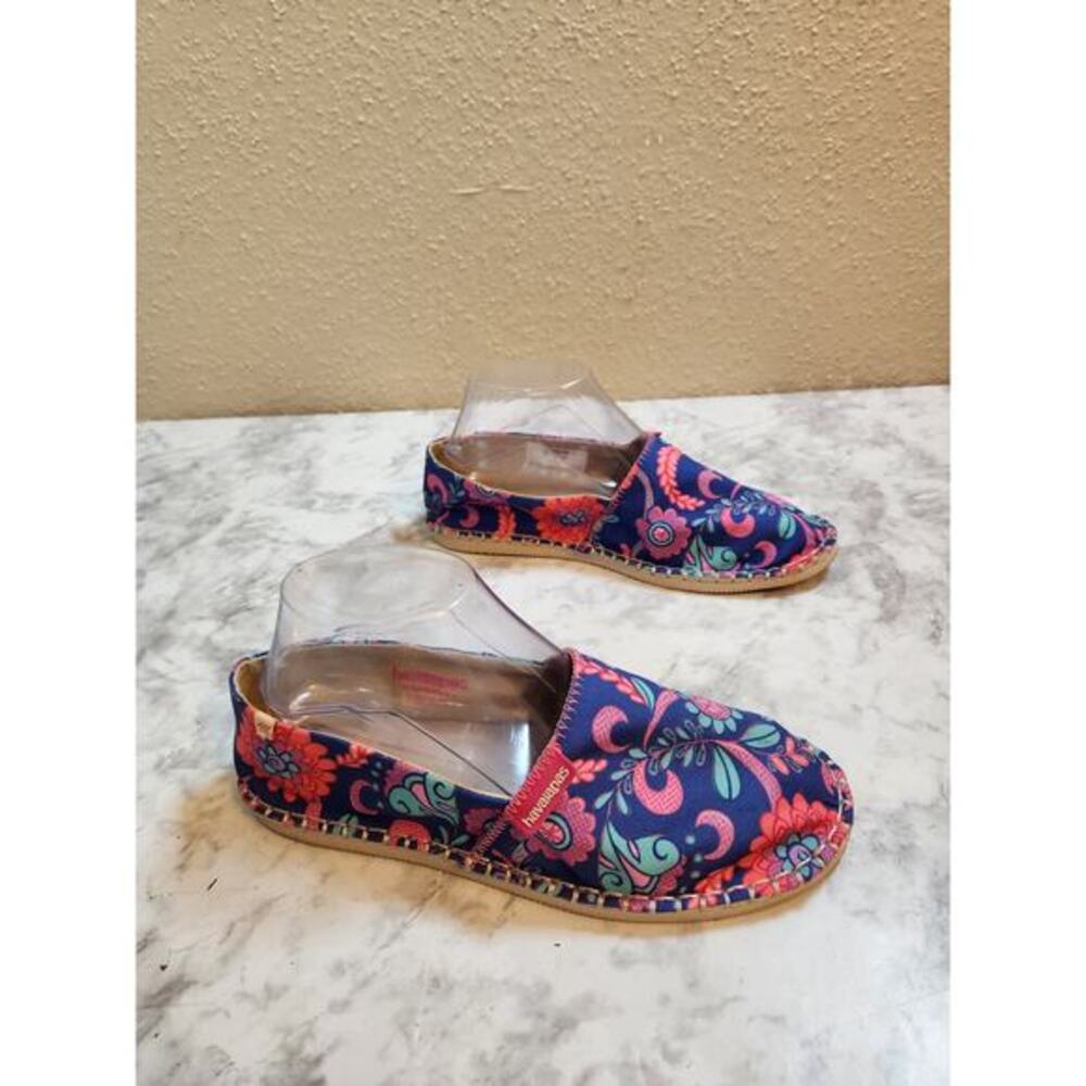 Havaianas Alpargatas Women's Marine Blue Liberty Slip-On Comfort Shoes Size 7‎